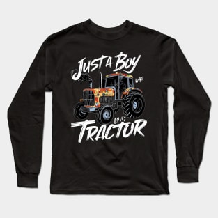 "Tractor Enthusiast: Just a Boy Who Loves Tractors" Long Sleeve T-Shirt